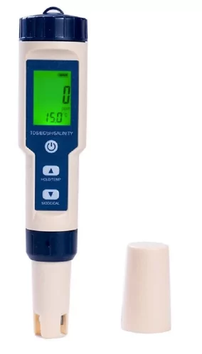 Medidor multiparâmetro de bolso para pH, EC, TDS e salinidade