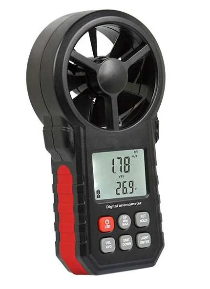 Anemômetro portátil com USB/Bluetooth e sensação térmica