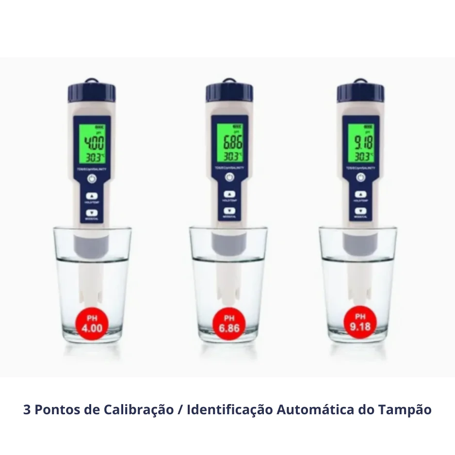 Medidor multiparâmetro de bolso para pH (phmetro), EC (condutividade), TDS e salinidade - Imagem 3